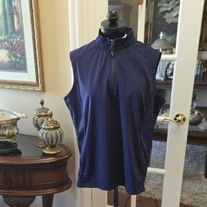 Core 365 Sleeveless 1/4 Zip Vest Navy Blue 2 Zipper Pockets Fully Lined  XL EUC